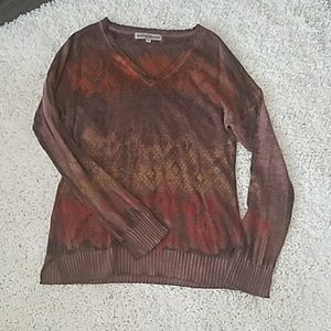 Handprinted cashmere and silk sweater.